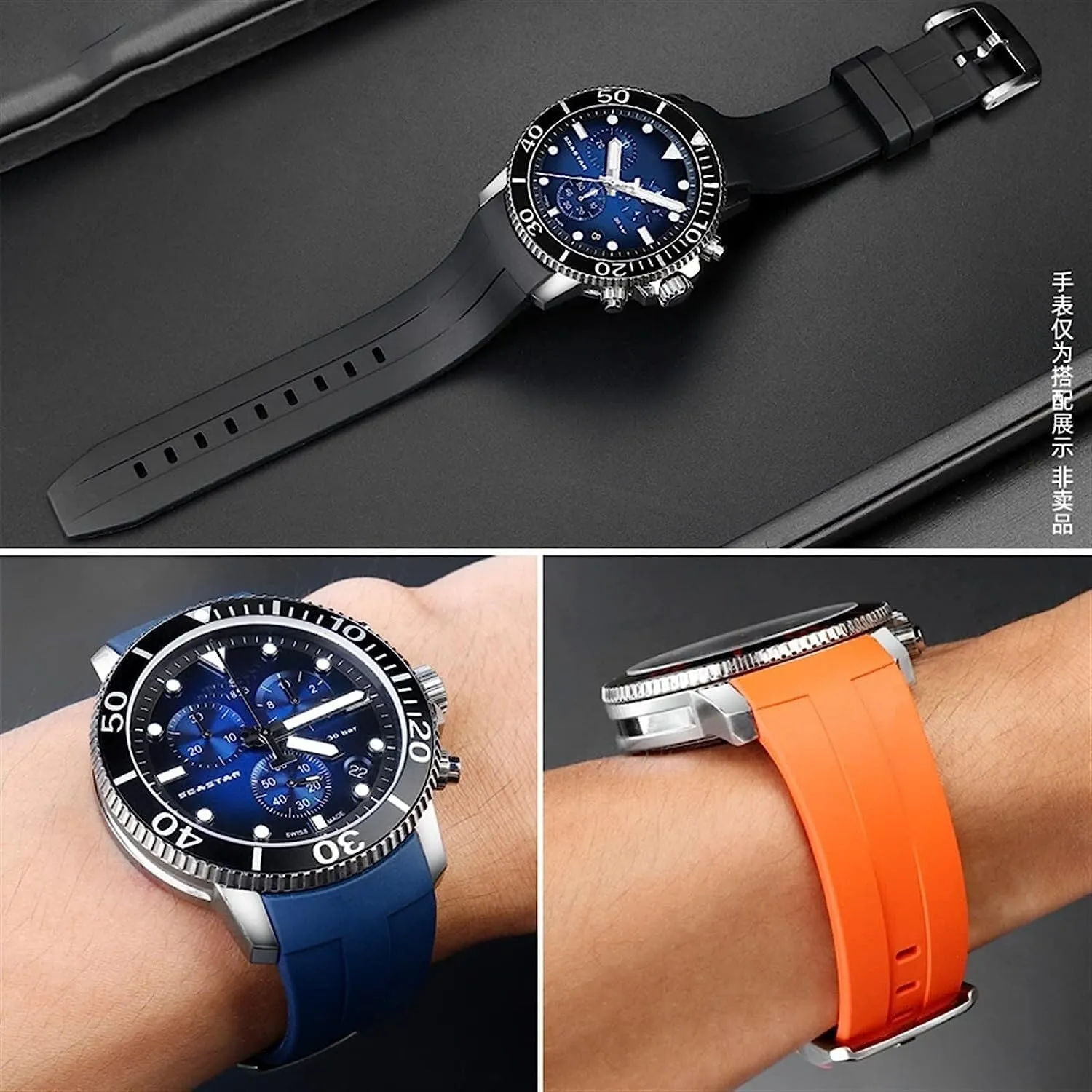 contemporary exalted Men Watch Strap Watchband 22mm Waterproof Rubber Watch Bands For Tissot T120417 T120407 Quartz Dial Sport 
