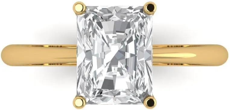 convenience semantic transaction Anniversary Engagement Ring 14k Yellow Gold Clara Pucci 2.5ct Radiant Cut Solitaire Genuine Lab Created White Sapphire Bridal Designer 