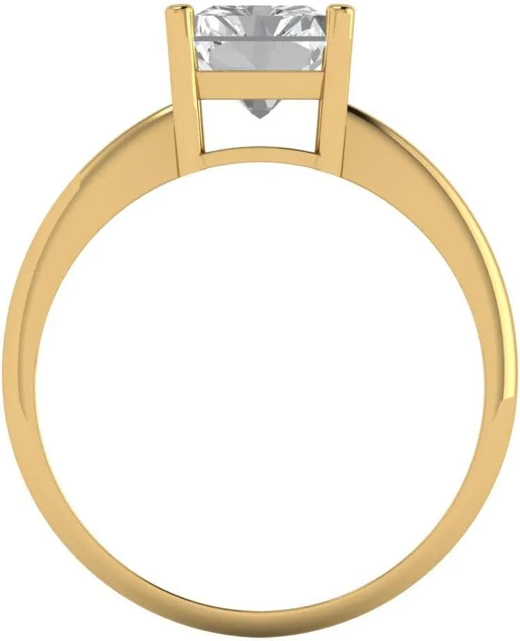 convenience semantic transaction Anniversary Engagement Ring 14k Yellow Gold Clara Pucci 2.5ct Radiant Cut Solitaire Genuine Lab Created White Sapphire Bridal Designer 