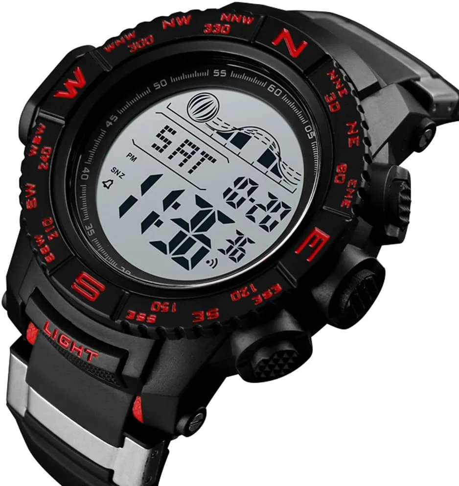 Countdown Alarm Stopwatch Sports Watch FANMIS Men's Military Digital Wrist Watches Multi-Function 50M Waterproof ink Dual Time 