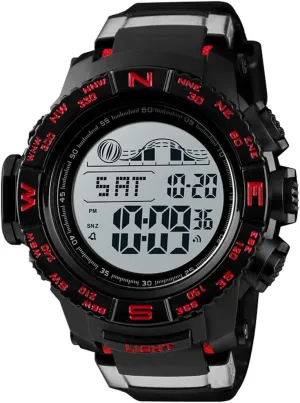 Countdown Alarm Stopwatch Sports Watch FANMIS Men's Military Digital Wrist Watches Multi-Function 50M Waterproof ink Dual Time 