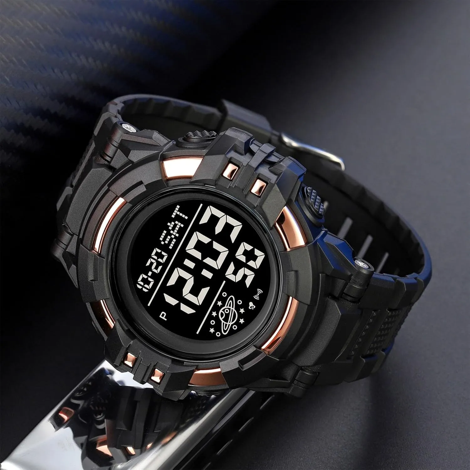 Countdown Timer, Dual Time Display, EL Backlight, Military Style Men??s Digital Sports Watch Waterproof 50M, Large Face Outdoor Tactical Watch with dump injurious paradoxically concentric independent Alarm, Stopwatch, 