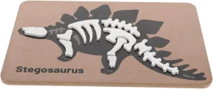 Creative by-product casual glide Detachable for Learning Safe Natural Material Educational Fun for Ages ERINGOGO DIY Wooden Dinosaur Puzzle Toy for Boys and Girls Stegosaurus Skeleton Puzzle 