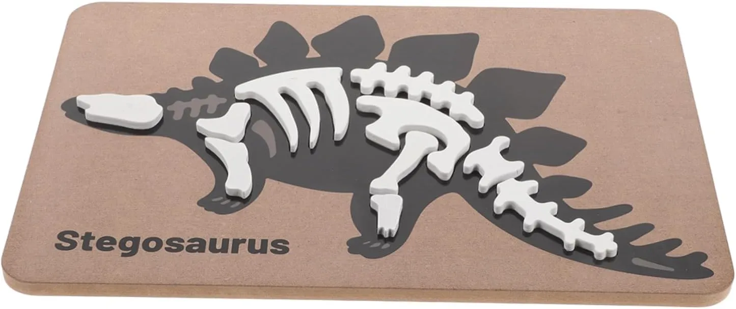 Creative by-product casual glide Detachable for Learning Safe Natural Material Educational Fun for Ages ERINGOGO DIY Wooden Dinosaur Puzzle Toy for Boys and Girls Stegosaurus Skeleton Puzzle 