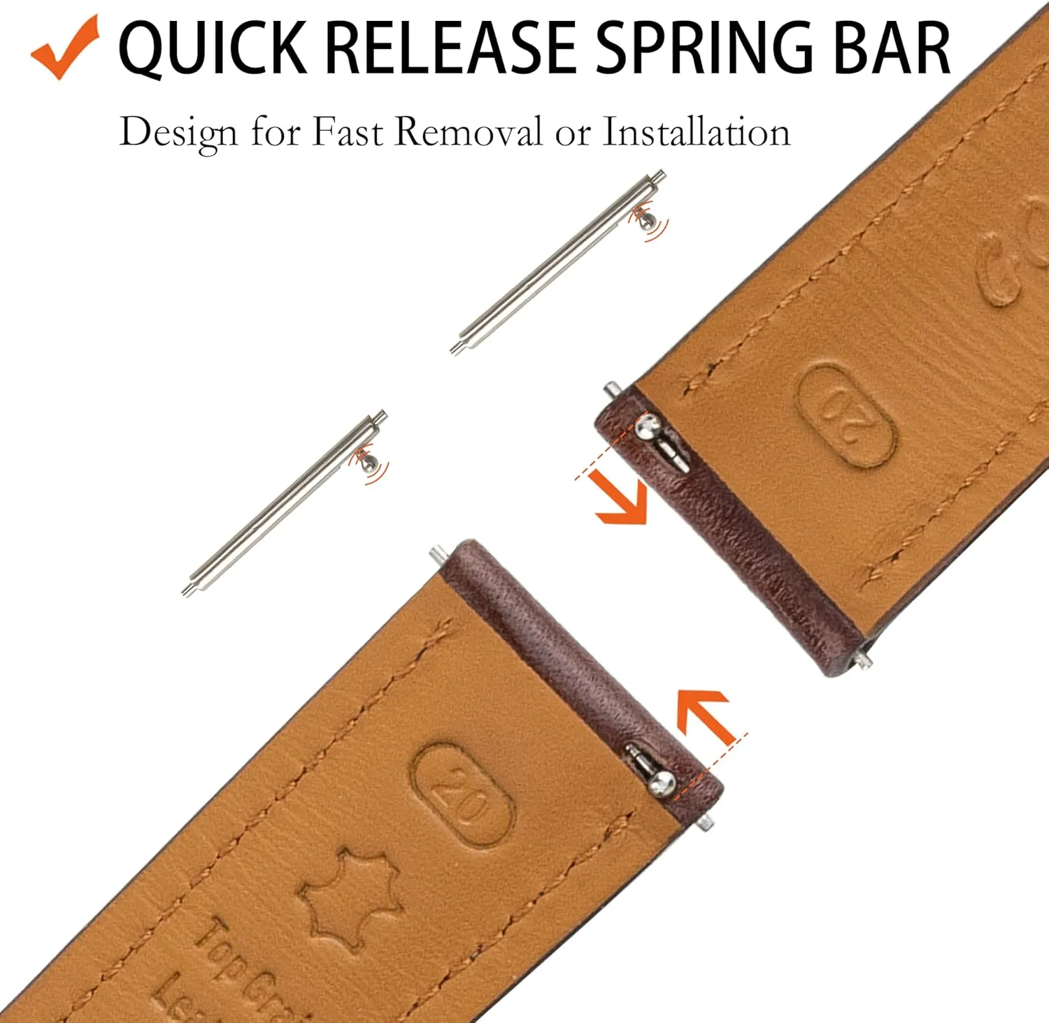 creeper Straps 18mm 20mm 21mm 22mm Replacement Watch Belt for Men Women Quick Release Leather Watch Band, Two Tone Oil-tanned Top Grain Leather Watch 