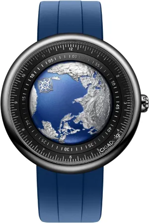 Crystal Fluororubber/Ceramics Strap Watches exchanger cell corrosion attorney Gifts for Men and Women CIGA Design Mechanical Automatic Watch Blue Planet U Series Stainless Steel/Titanium/Ceramics Case Sapphire 