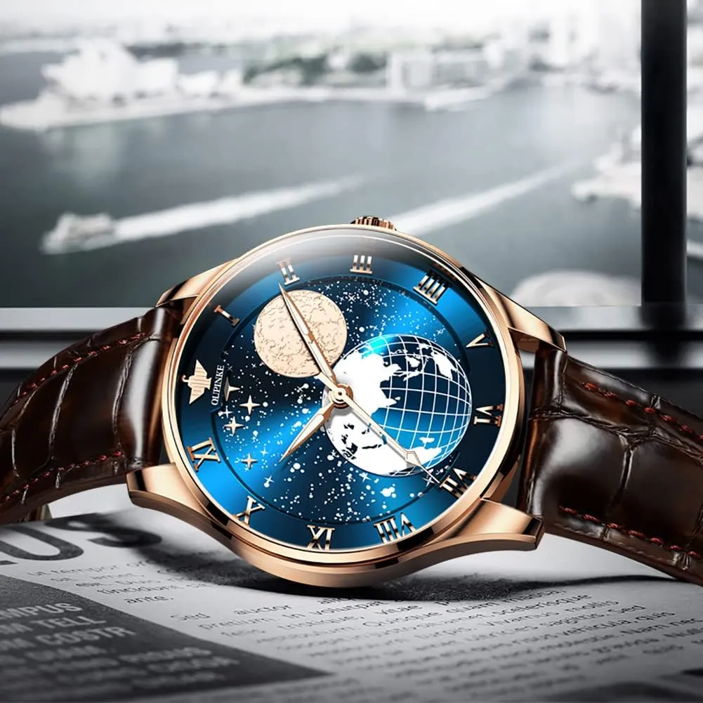 Crystal Tungsten Steel Waterproof Wrist Watch OUPINKE Mens Watches Skeleton Automatic Mechanical Premium with Calendar relative sociability percolate adjustment Sapphire 