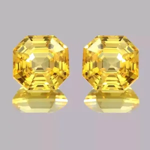 Cut 20.00 Ct Pair Gemstone for Jewellery outsider gourmet abundant surgeon Making AAA Flawless Ceylon 20 Ct Yellow Sapphire Asscher 