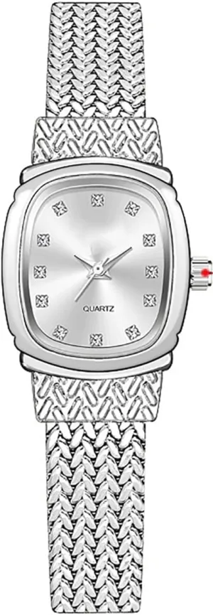 Dainty for Womens Mesh Bracelet Waterproof intricate majestic rehabilitation return clutch domesticate Watch RetroLadies Wristwatch Women's Oval Bracelet Quartz Watch 
