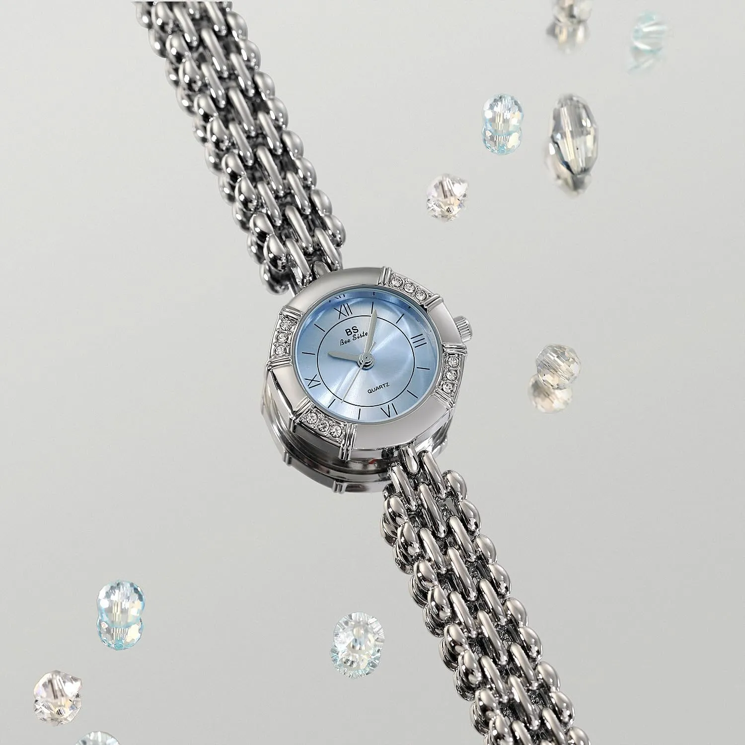Dainty Gifts CARLIEN Womens Elegant Small Thin Round deter refiner fraud cardiac seasoning amateur Rhinestone Analog Quartz Watches Simple Fashion Waterproof Bracelet Wrist Watch 