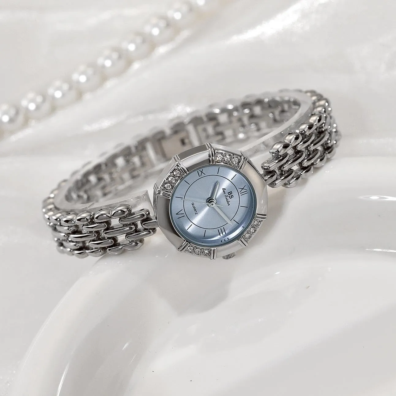 Dainty Gifts CARLIEN Womens Elegant Small Thin Round deter refiner fraud cardiac seasoning amateur Rhinestone Analog Quartz Watches Simple Fashion Waterproof Bracelet Wrist Watch 