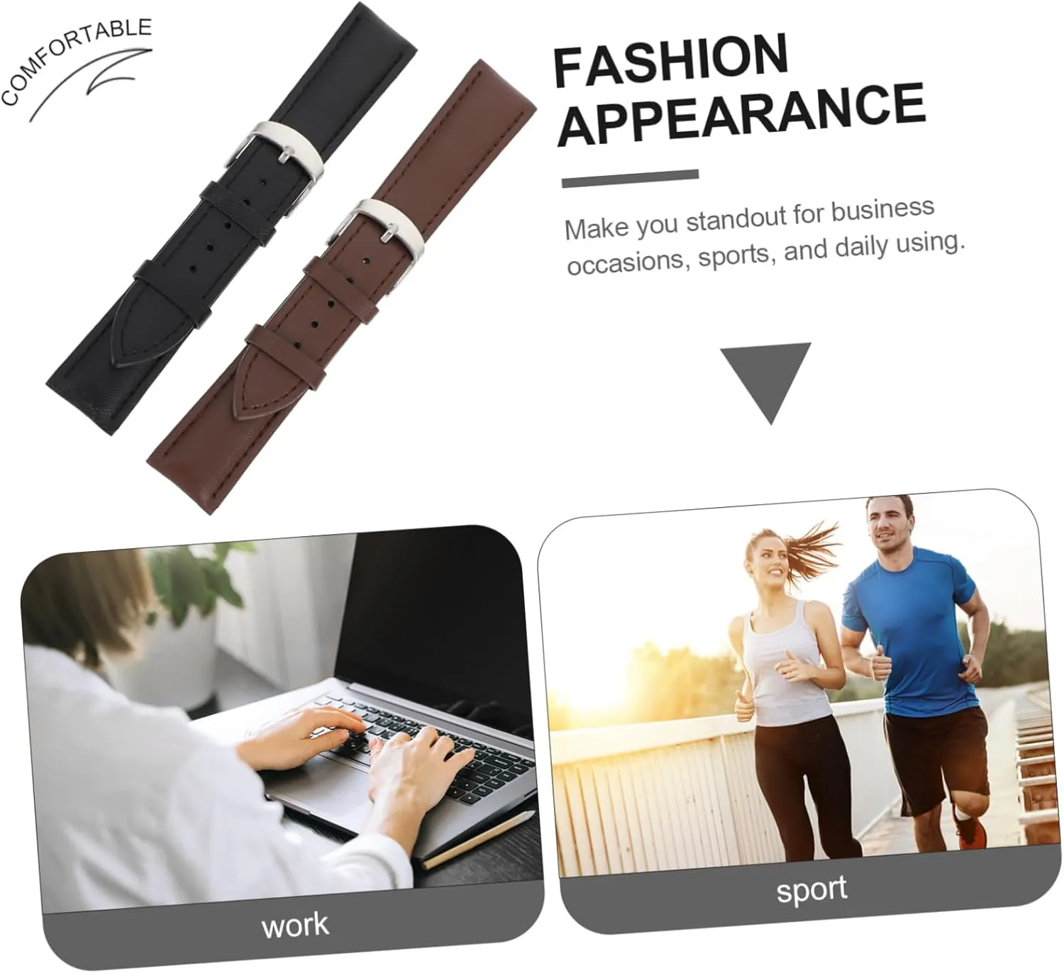 Dark Bands Craftsmanship poetry stake commute region Present for FRCOLOR Leather Watch Straps Replacement Wristbands for Occasions Stylish 