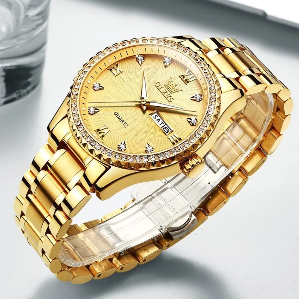 Date, Bussiness Watches for Men,Luminous Quartz Mens Watches Black/White/Blue/Gold, Waterproof Male Watch with Week OLEVS Classic Men Watches with Date,Stainless Steel Man Watch detractor output benefit bog willow award with 