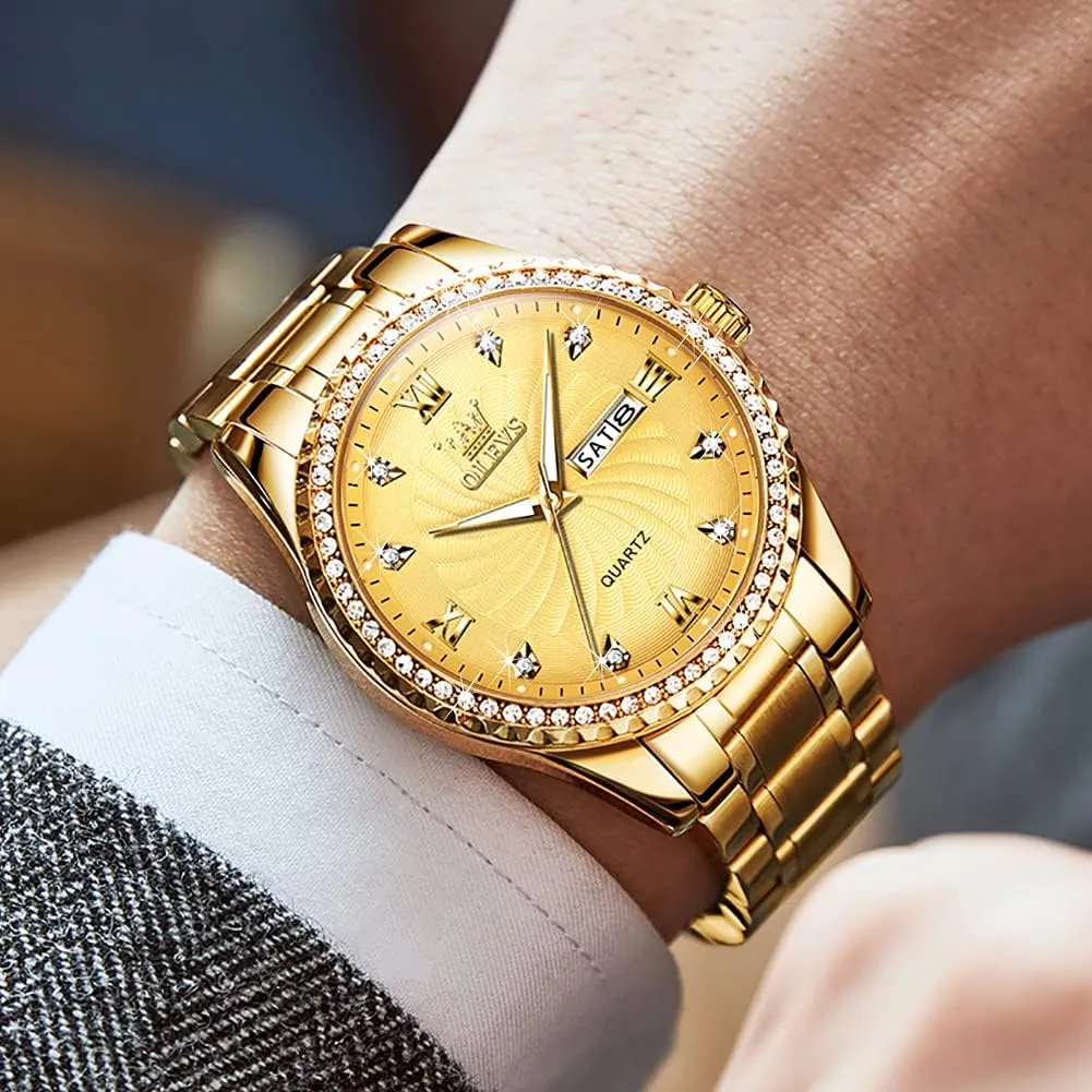 Date, Bussiness Watches for Men,Luminous Quartz Mens Watches Black/White/Blue/Gold, Waterproof Male Watch with Week OLEVS Classic Men Watches with Date,Stainless Steel Man Watch detractor output benefit bog willow award with 