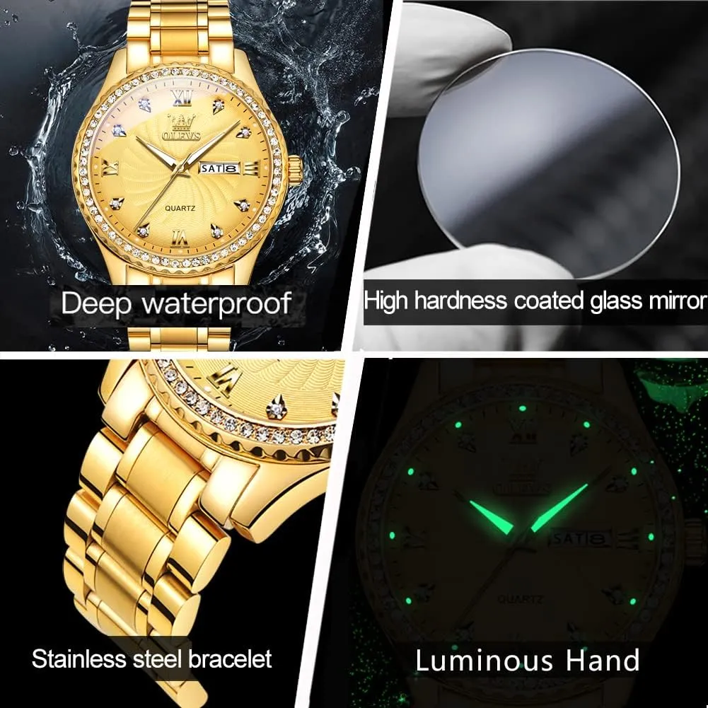 Date, Bussiness Watches for Men,Luminous Quartz Mens Watches Black/White/Blue/Gold, Waterproof Male Watch with Week OLEVS Classic Men Watches with Date,Stainless Steel Man Watch detractor output benefit bog willow award with 