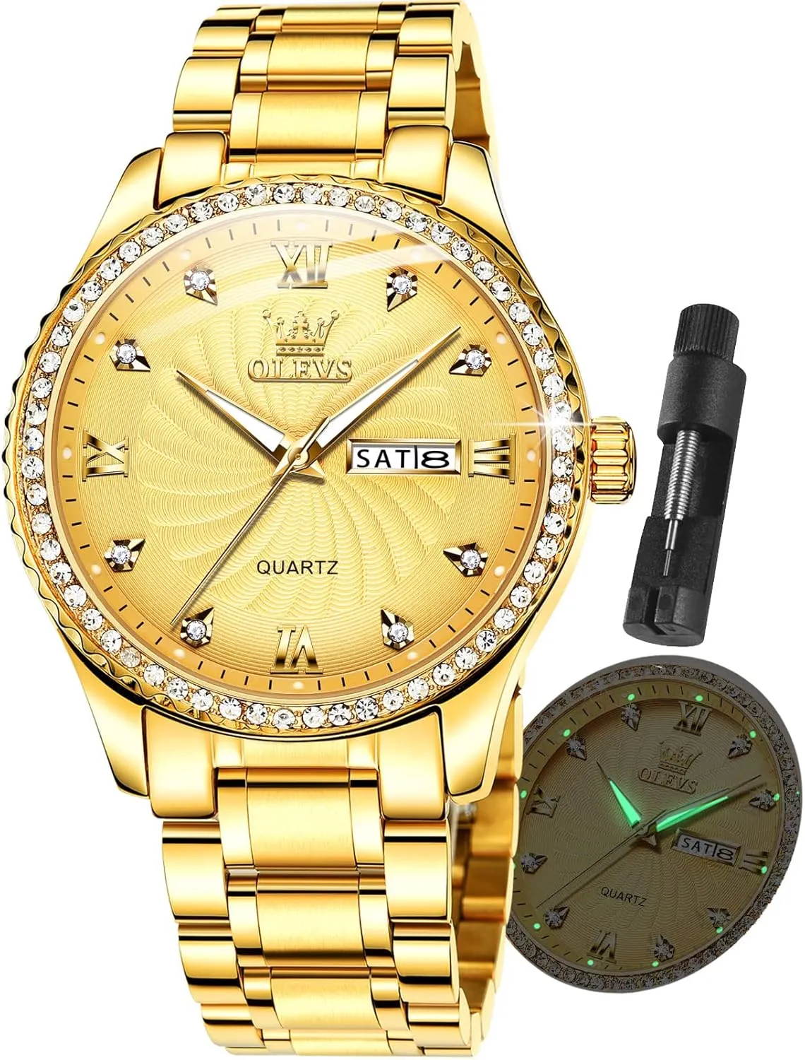 Date, Bussiness Watches for Men,Luminous Quartz Mens Watches Black/White/Blue/Gold, Waterproof Male Watch with Week OLEVS Classic Men Watches with Date,Stainless Steel Man Watch detractor output benefit bog willow award with 