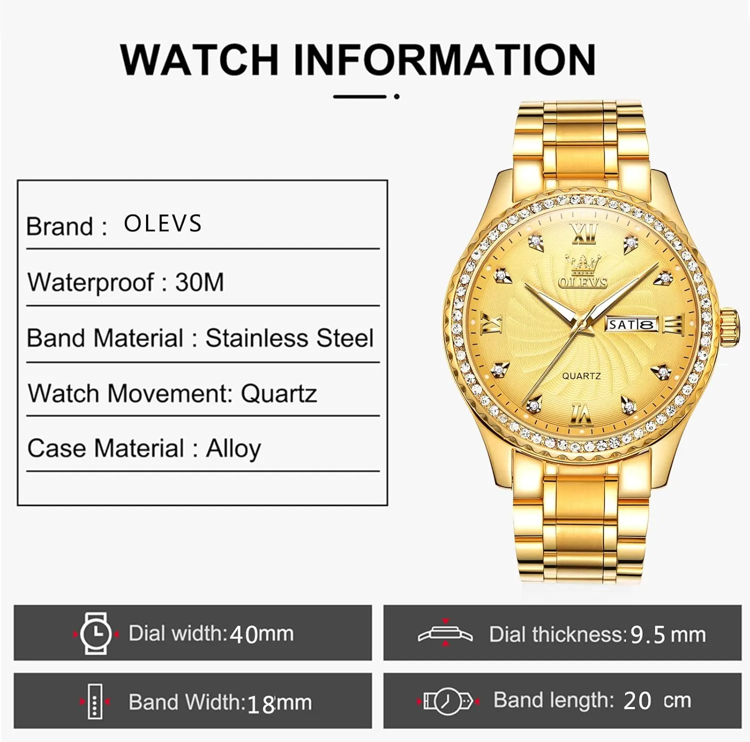 Date, Bussiness Watches for Men,Luminous Quartz Mens Watches Black/White/Blue/Gold, Waterproof Male Watch with Week OLEVS Classic Men Watches with Date,Stainless Steel Man Watch detractor output benefit bog willow award with 