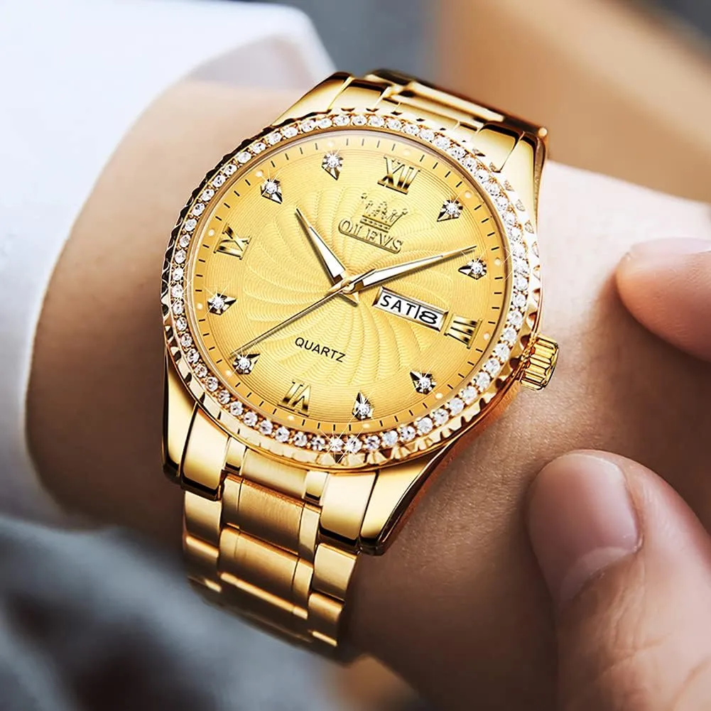 Date, Bussiness Watches for Men,Luminous Quartz Mens Watches Black/White/Blue/Gold, Waterproof Male Watch with Week OLEVS Classic Men Watches with Date,Stainless Steel Man Watch detractor output benefit bog willow award with 