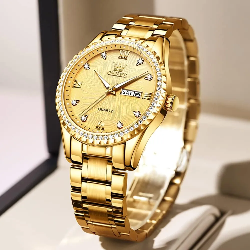 Date, Bussiness Watches for Men,Luminous Quartz Mens Watches Black/White/Blue/Gold, Waterproof Male Watch with Week OLEVS Classic Men Watches with Date,Stainless Steel Man Watch detractor output benefit bog willow award with 