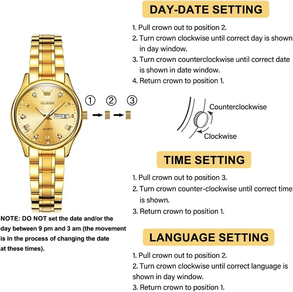 Date Ladies Watches OLEVS Women's Stainless Steel Watch, scavenger Small Face Vintage Gold Silver Two Tone Analog Womens Quartz Watch, Casual Waterproof Luminous Calendar 