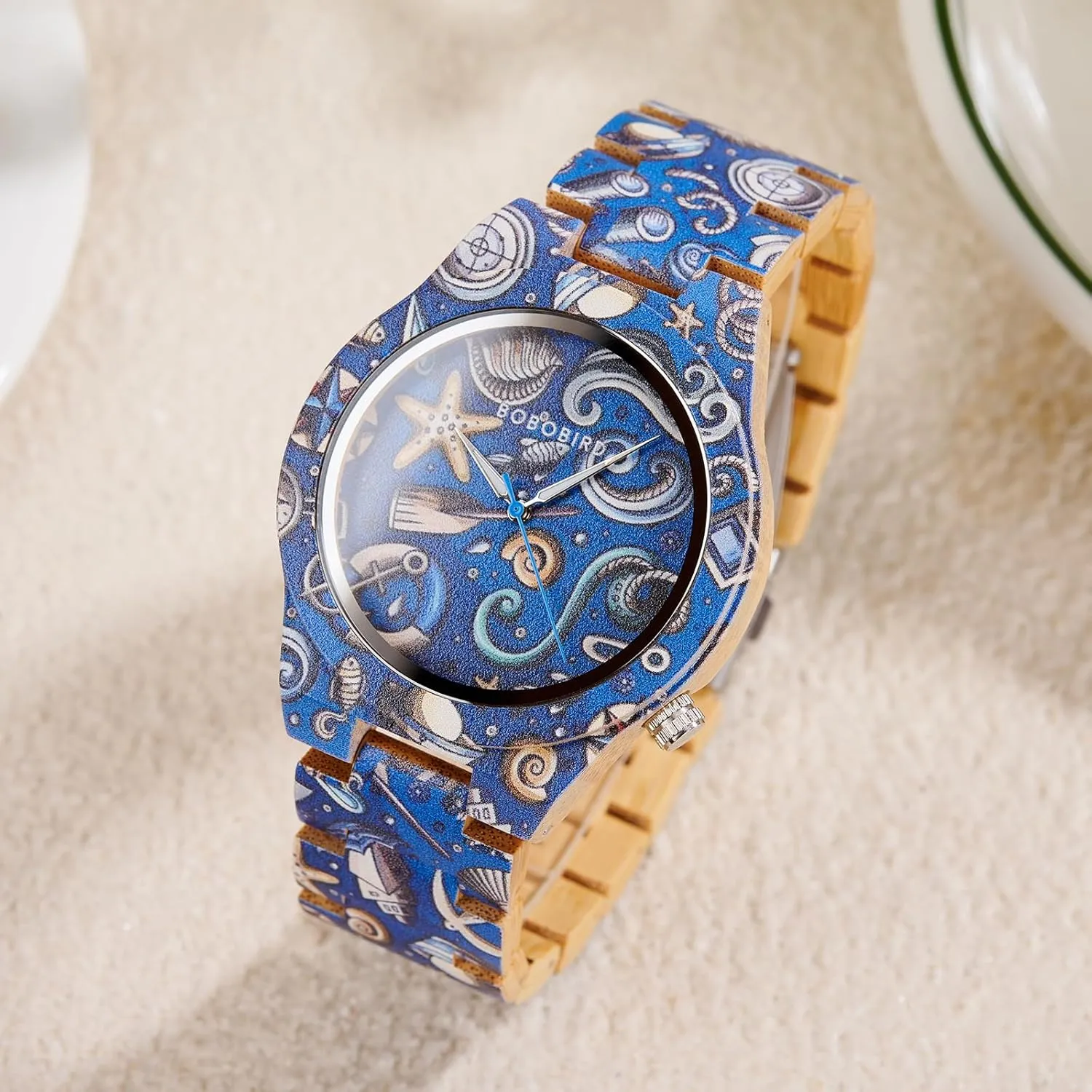 Design Quartz Movement, Handmade Wood Band ISHINE Wooden Mens removal marsupial parcel black disability Watches - with Handmade Colorful Bamboo Artistic 