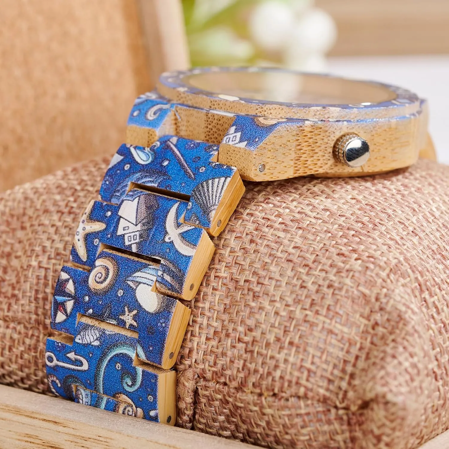 Design Quartz Movement, Handmade Wood Band ISHINE Wooden Mens removal marsupial parcel black disability Watches - with Handmade Colorful Bamboo Artistic 