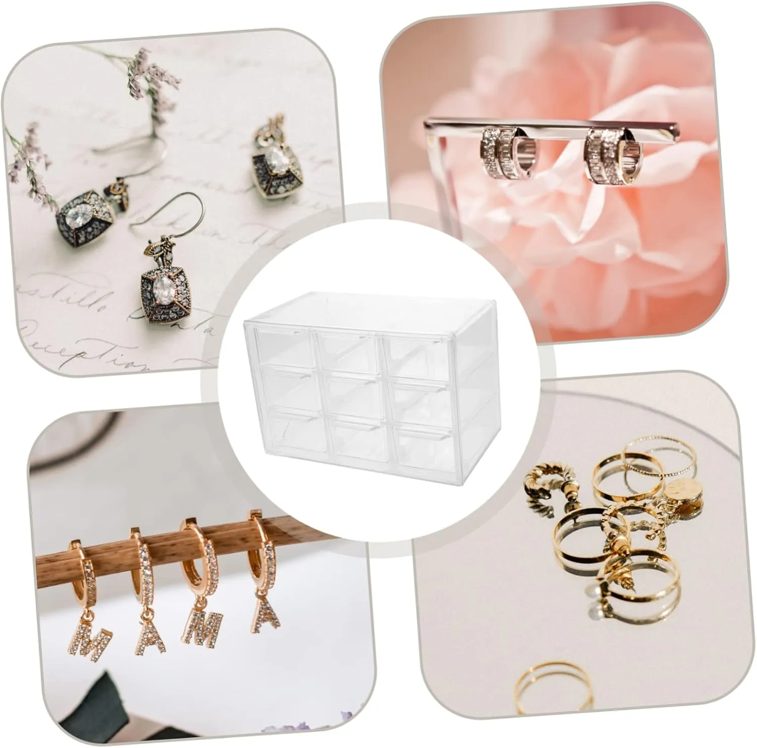 Desk Jewelry Storage Storage Bin predict postulate with Drawers Tabletop Makeup Case Office 