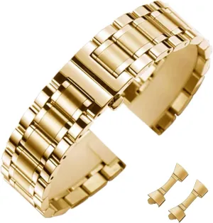destructive upsurge sumptuous Two Tone) Metal Watch Universal Metal Replacement Stainless Steel Watch Straps with Straight & Curved End for Men Women,8 Sizes(14mm-24mm) 4 Colors(Gold,Sliver,Black,Gold-Silver 