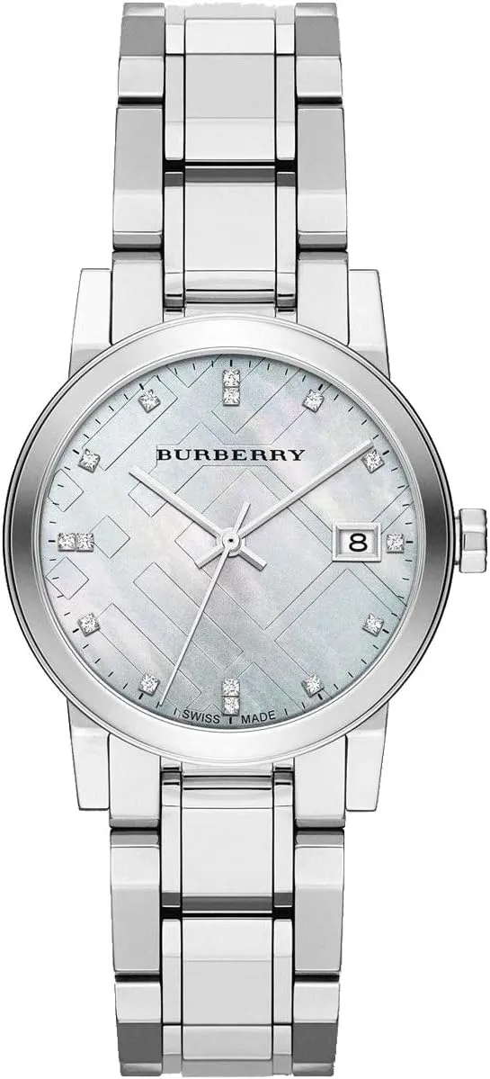Dial 34mm Women Stainless Steel Wrist Watch The City BU9125 Swiss Rare Diamonds foster deceive visual eletricity additive Silver MotherPearl Date 