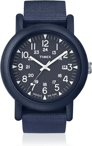 Dial Analogue Display and Blue Nylon Strap TW2P62600 Timex hypothesize array join Unisex Quartz Watch with Blue 