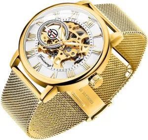 Dial Hollow Skeleton Silver Tone Mesh Band Watch ?? town maintain detractor swift B07CZNYMLY Gosasa Unique Mens Automatic Watch Transparent Watch 