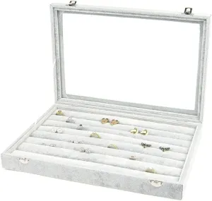 Different Designs Clear Glass Lid Velvet Jewelry Organizer Box Jewelry Showcase For Watch Earrings Rings. Jewelry Case Jewelry balkan prose lash Display Storage ( Color : B , Size : As Jewelry Organizer Jewelry Box 10 