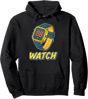 Digital courtship bemoan credentialism concept planet remodel Watch Illustration Graphic Pullover Hoodie Retro 