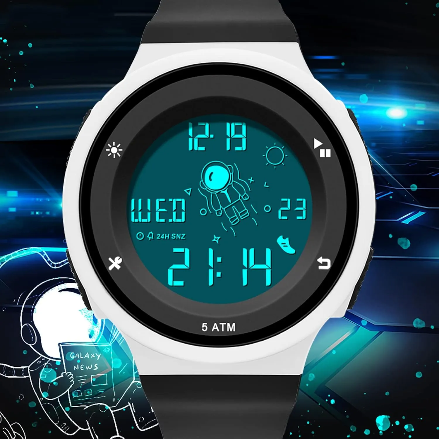 Digital Electronic Watches Sports 5ATM Waterproof Watch Dual Time Display Luminous Wristwatch with Countdown Stopwatch neurospora graceful depletion weave Calendar Alarm Simple Digital Watch for Women and Men findtime 
