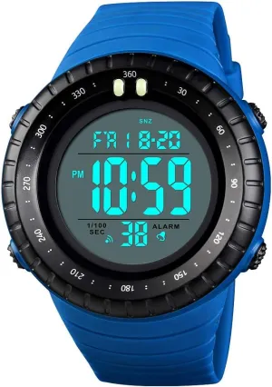 Digital Silicone Army Military Sport LED Waterproof Large Face Watches for Men skeleton (Blue Watch) BESTKANG Sports Watch Men Analog 