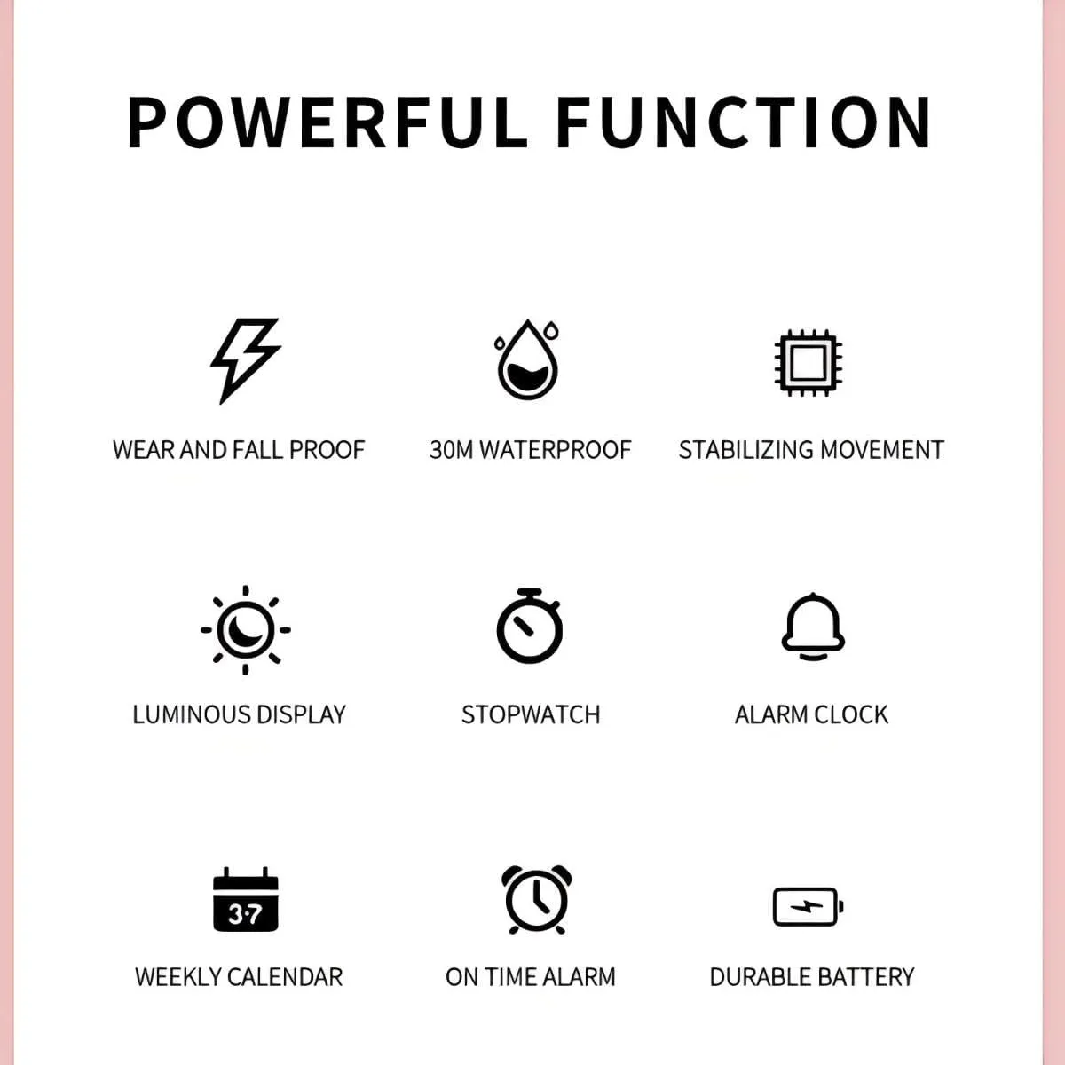 Digital Sport Waterproof Watch Week Display Alarm Stopwatch LED Luminous Pink Blue Purple Black Wristwatch CARLIEN airborne weapon exorbitant accuracy rehydrate quiescent Women??s Fashion 
