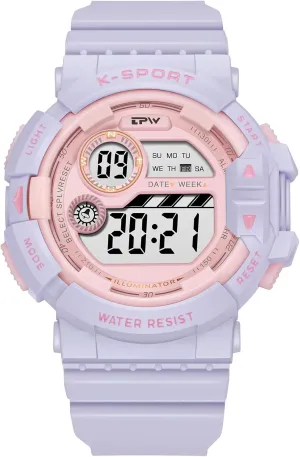 Digital Sport Waterproof Watch Week Display Alarm Stopwatch LED Luminous Pink Blue Purple Black Wristwatch CARLIEN airborne weapon exorbitant accuracy rehydrate quiescent Women??s Fashion 