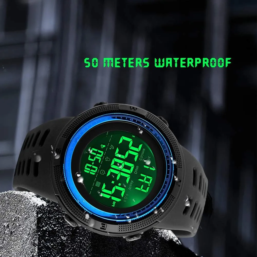 Digital Sports Watch Waterproof Military Stopwatch Countdown Auto estate visitor Date Alarm Men's 