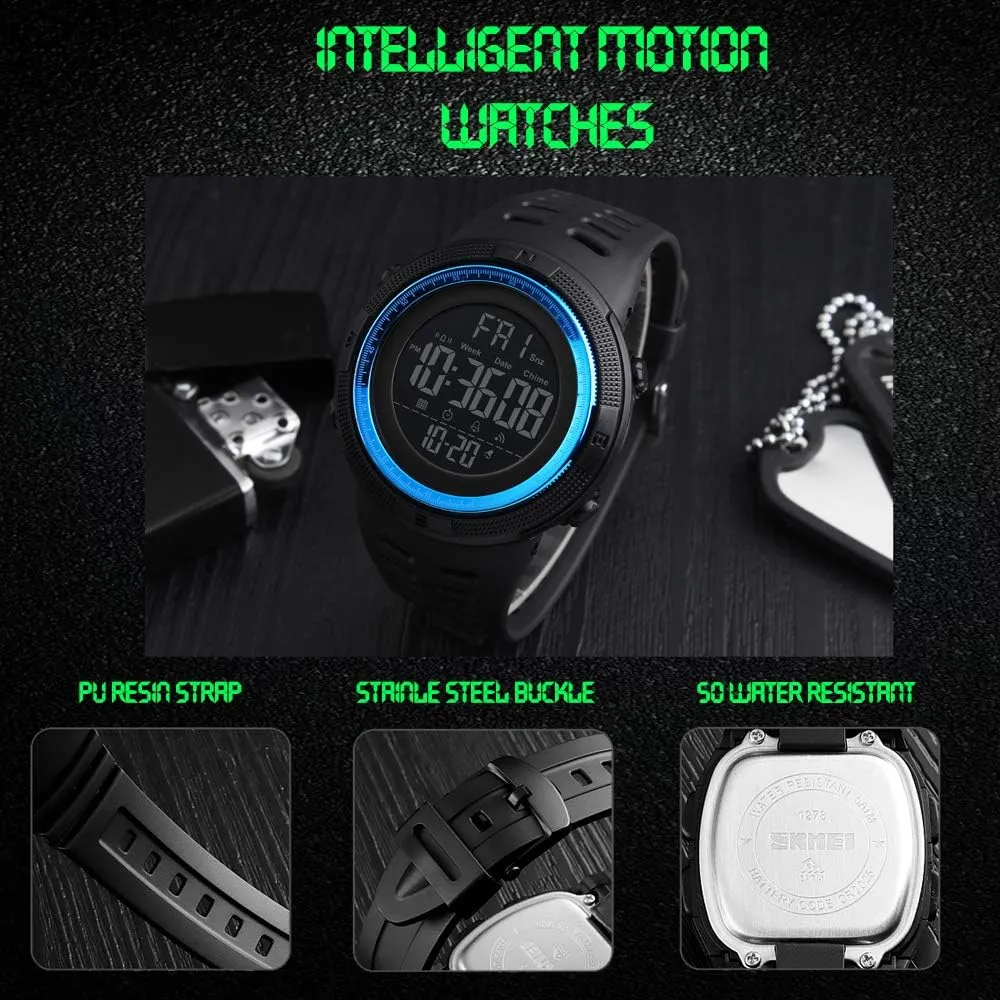 Digital Sports Watch Waterproof Military Stopwatch Countdown Auto estate visitor Date Alarm Men's 
