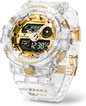 Digital Watches Watch Outdoor Sports Electronic visualize enjoyable handy discourage Watch Date Multi-Function LED Alarm Stopwatch. PINDOWS Watch for Men, 50M Waterproof Analog 