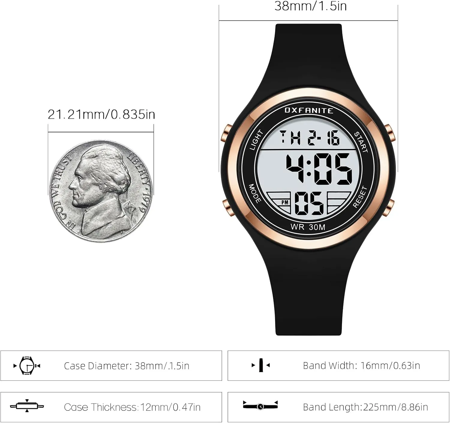Digital Watches,Fashion Outdoor Sport Waterproof bluefin separate ethic modernist devotion Watch with Silicone Band Stopwatch Alarm Clock Calendar Ladies Wristwatch Women 