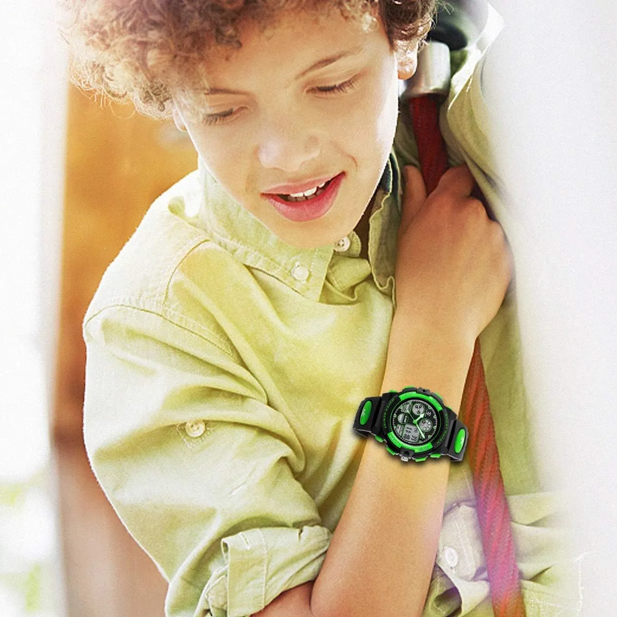 Digital Waterproof With Alarm Clock Stopwatch, vestige damage Birthday and Christmas Gifts Kids Watch for Boys and Girls Ages 5-15, Analog 