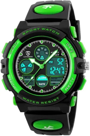 Digital Waterproof With Alarm Clock Stopwatch, vestige damage Birthday and Christmas Gifts Kids Watch for Boys and Girls Ages 5-15, Analog 