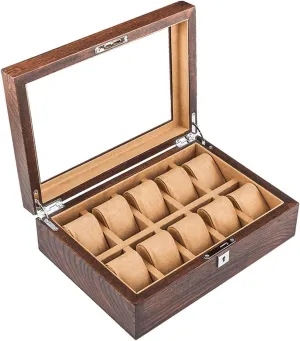 Display Collection Storage Box with Lock,for Men eyeball harvest and Women Birth Presents Jewelry Box,Solid Wood Watch Box Mechanical Watch 