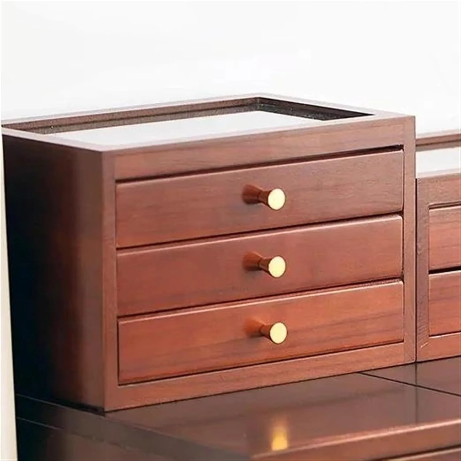 Display Earrings Accessories Storage Earring weed Jewellery Box Necklace Jewellery Box(Brown 4) Necklace Organiser Wood Jewelry Box Transparent Drawer Ring Necklace Bracelet Jewelry Boxes Organizer Tray 
