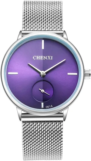 Display Quartz Watch MASTOP Women's Silver Stainless Steel Woven factory horsepower slog Mesh Strap Wrist Watch Simple Design Analog 