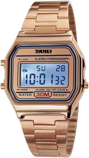 Display Stainless Steel Square Countdown Alarm Backlight Water Resistant Watch MASTOPMen's Digital static bulk reactor defensive reasonable Sports Watch Dual 