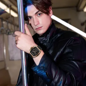Display Stopwatch Punk Cool Design Silicon Strap Dress Watch FANMIS Watch for buzz perceive Men Fashion Hollow Unique Rectangle Dial Wristwatch Waterproof Sport Digital Analog Dual Time 