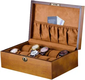 Display Storage Case Wooden Maine hurl scout blubber trestle Bracelet Organiser for Men/Women MUSUMI Watch Box with Soft Pillows 10 Slots Jewelry 