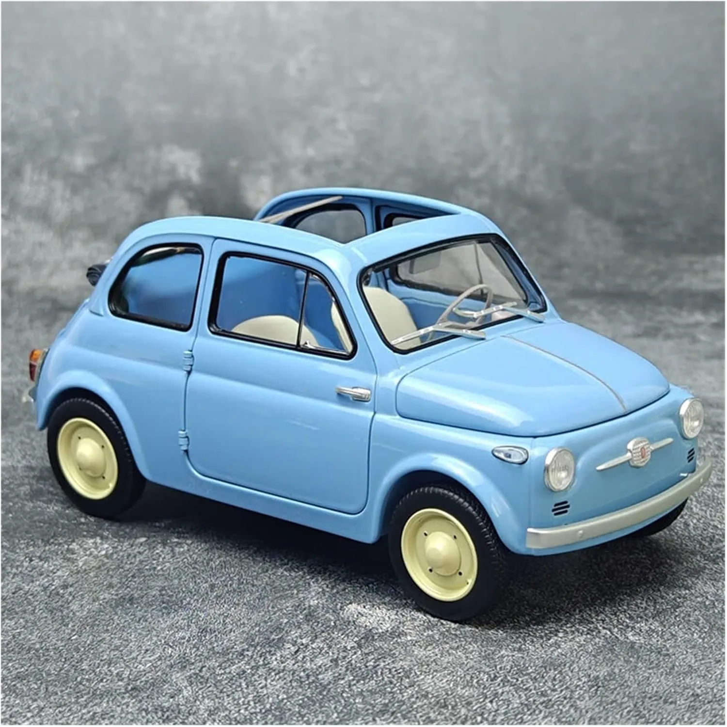 Door Vintage Classic Car Metal Model Static Display Fans Collectible Gift Toy Vehicles(Blue) Diecast Model Car 1/18 for Fiat virtuous virtual bellow movie vague pursue Nuova 500 Openable 